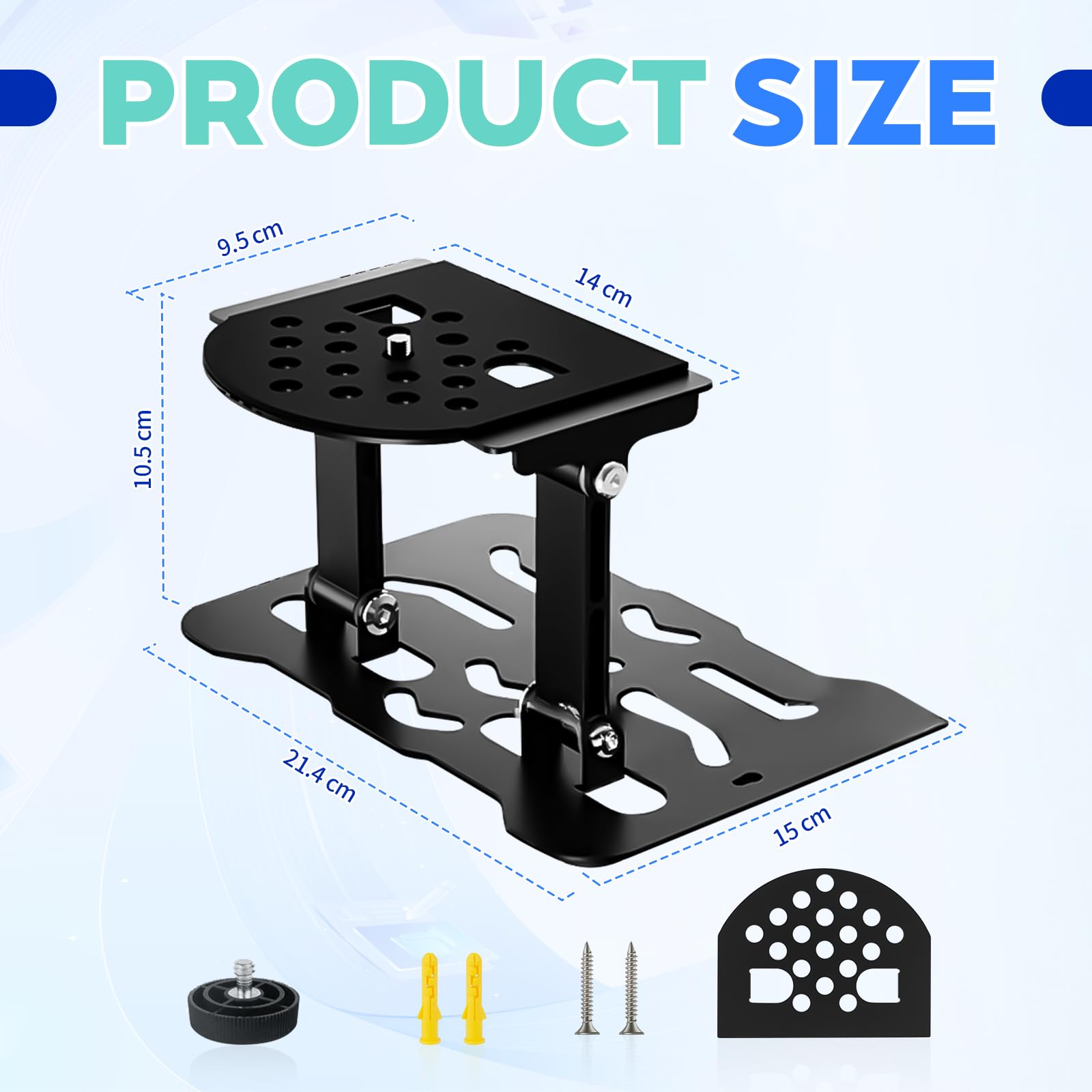 Supporto Proiettore, Supporto Proiettore a Soffitto Universale Regolabile 180°, Supporto Parete Pieghevole in Metallo con Portata Fino a 10kg per Home Cinema, Ufficio, Sala Giochi