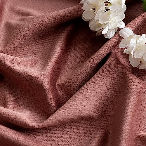 Image of MIULEE Dusty Rose Pink Velvet Pinch Pleat Blackout Curtains 52 inch W x 90 inch L | 2 Panels,Luxury,Thermal Insulated,Super Soft,Back Tab & Rod Pocket,for Bedroom Living Room