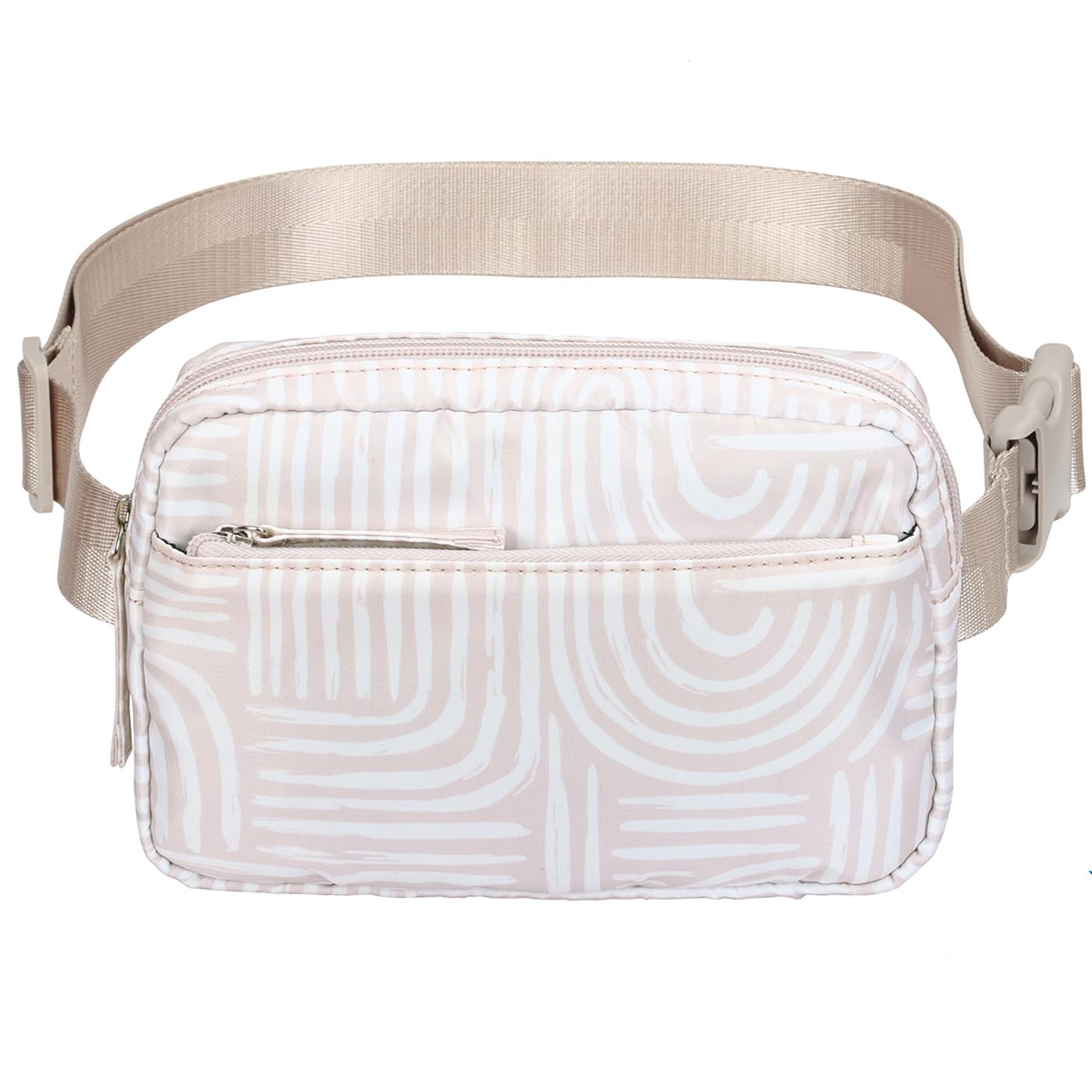 HDE Belt Bag 2L Fanny Pack Cross Body with Adjustable Strap Travel Waist Pack - Boho Brush Strokes