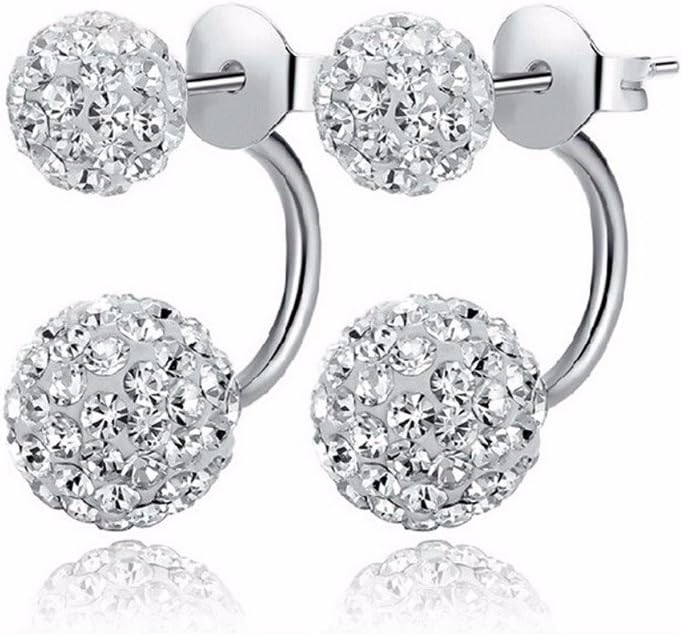 Panladoo Womens Double Sided Crystal Beads Earrings Ear Studs Tribal Earrings