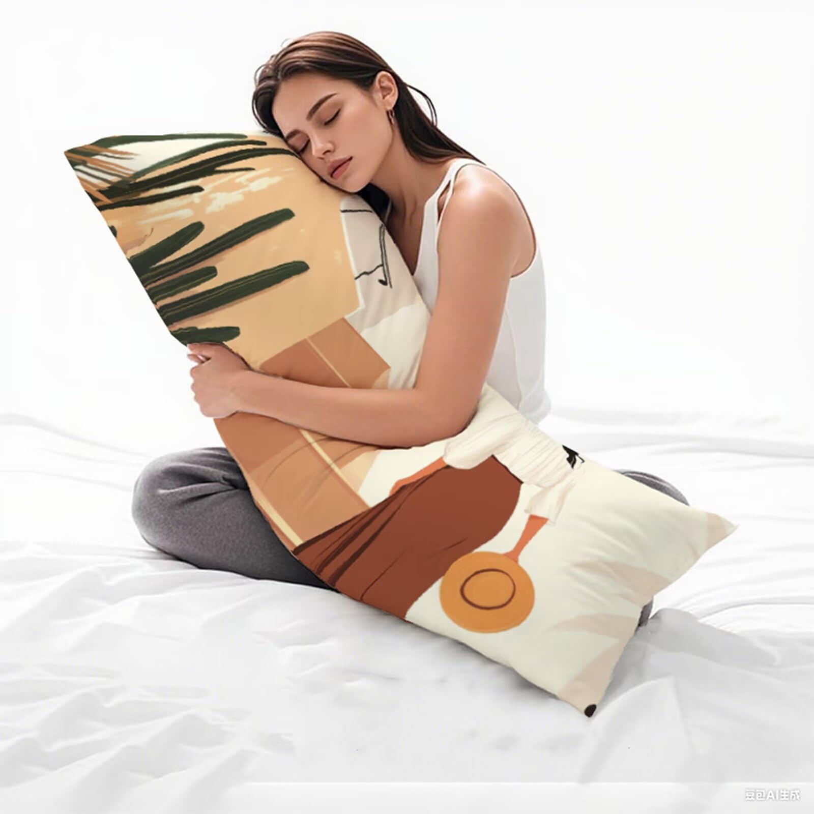 Poszewka na poduszkę 60 x 180 cm, po prostu 1 zestaw poduszek do spania na boku, poszewka na poduszkę 60 x 180 cm, obustronny nadruk, skandynawski wzór, miękka aksamitna poduszka do spania z zamkiem