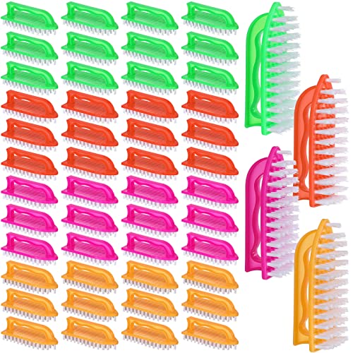 Image of Eaasty 48 Pack Cleaning Brush Scrub Brush with Comfortable Grip Stiff Bristles Dish Scrub Brush Kitchen Scrub Brush Household Carpet Brush for Bathroom, Shower, Sink, Floor, Bathtub, Tile, 4 Colors