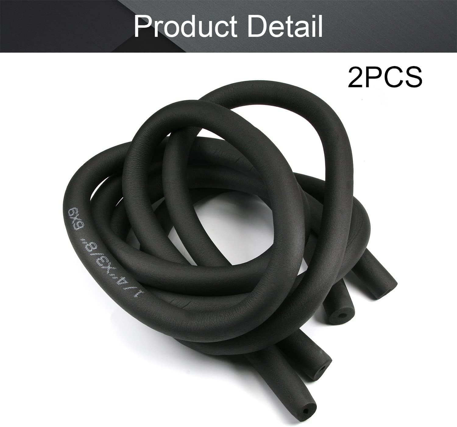 Othmro 2pcs Foam Hose Diameter 22mm/0.87" Internal Diameter 8mm/0.31" Air Conditioner Heat Insulation Pipe Black 1.8m/5.9ft Length