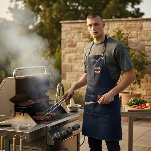 Miniatura 8 de Personalized Canvas Chef Apron  Unisex Apron for Women and Men - Apron for Artists Painting, Baking