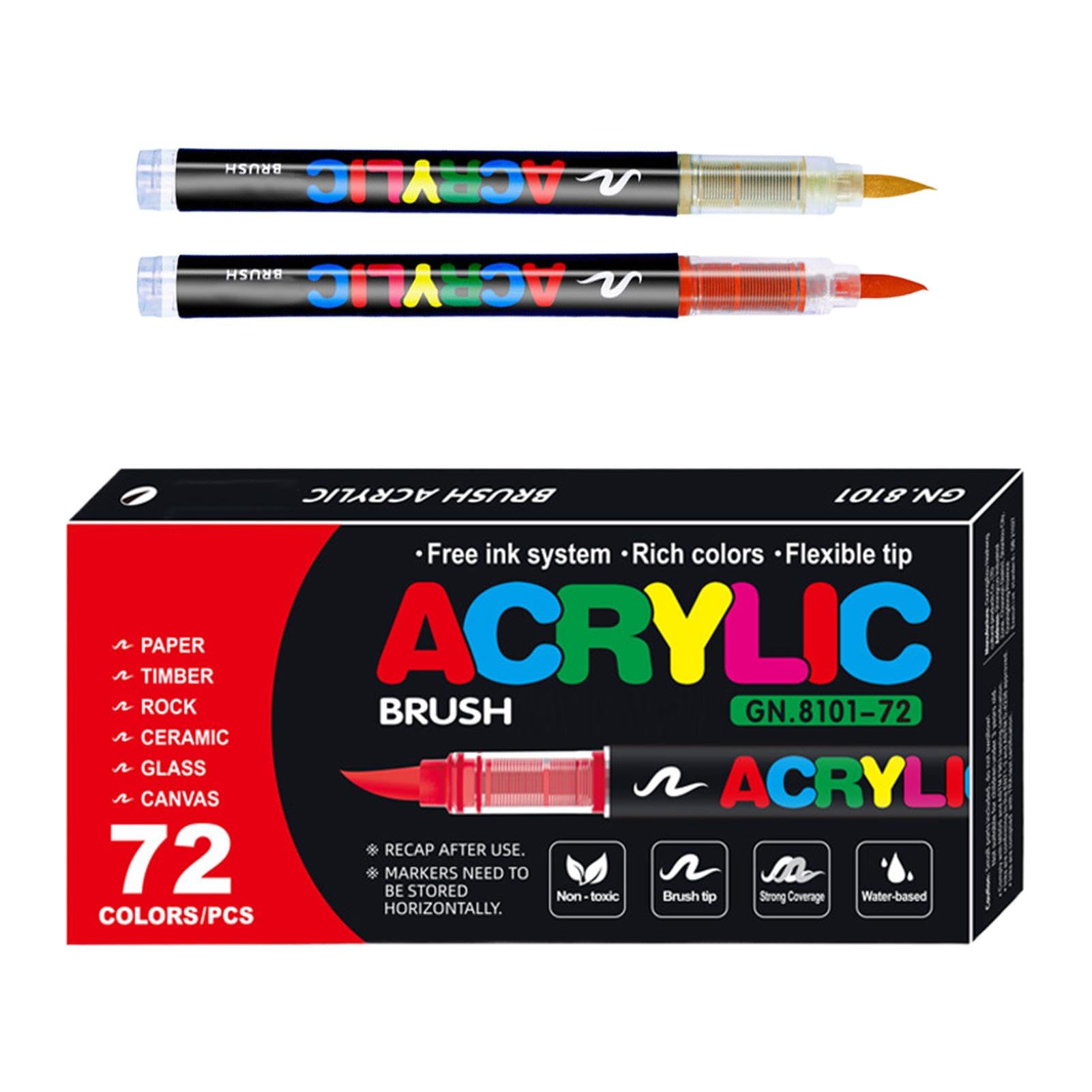 Set di pennelli acrilici, set di marcatori acrilici Penna di pittura a | Segnali di vernice acrilica a prova di dissolvenza, per tessuto, rocce, carta, legno, tela, vetro