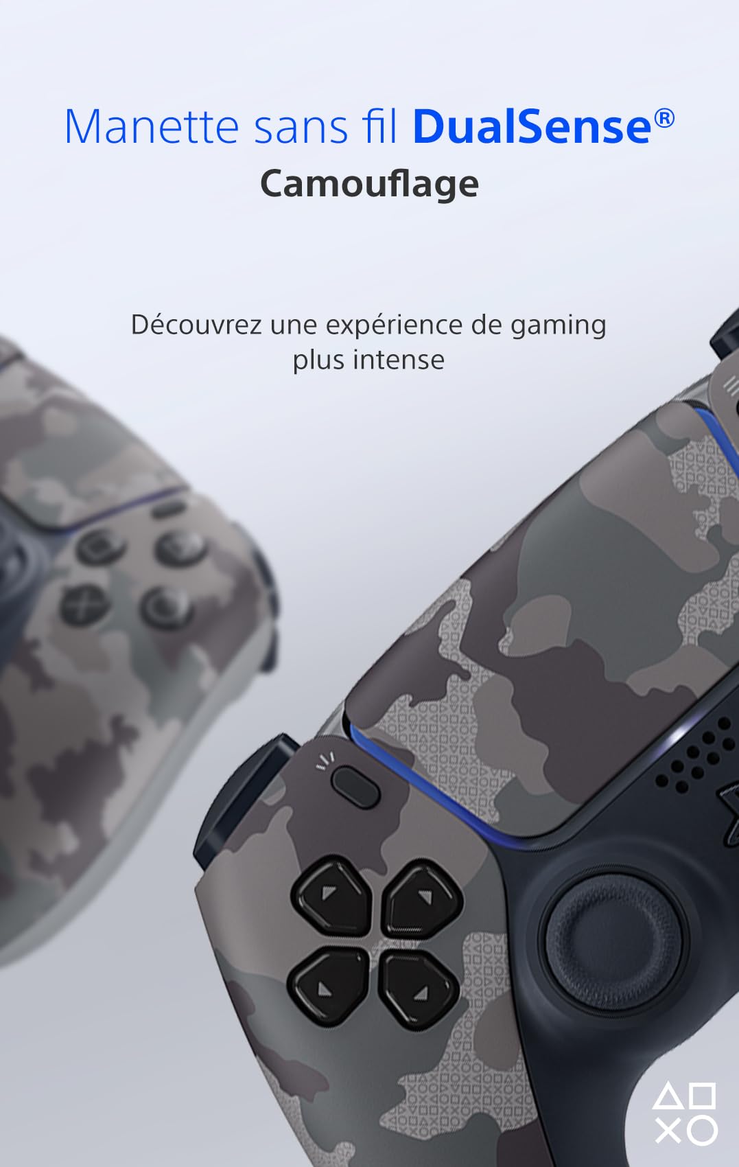 Playstation Sony, Manette 5 Officielle DualSense, Sans Fil, avec Retour Haptique & Gâchettes Adaptatives, Micro Intégré, Batterie Rechargeable, Compatible PS5/PC, Couleur : Camouflage