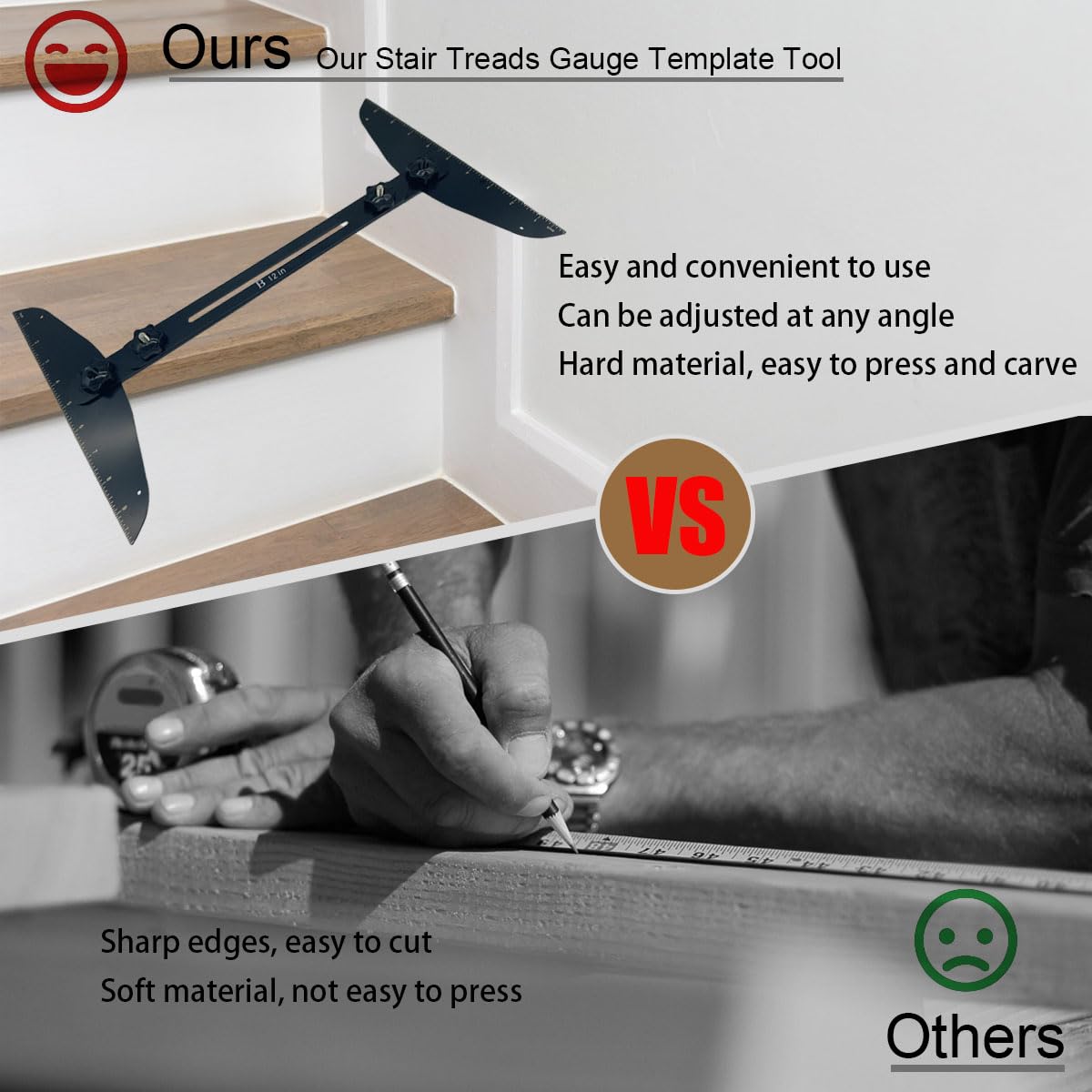 Snapklik.com : Stair Treads Gauge Template Tool,Stair Jig, Metal Stair ...