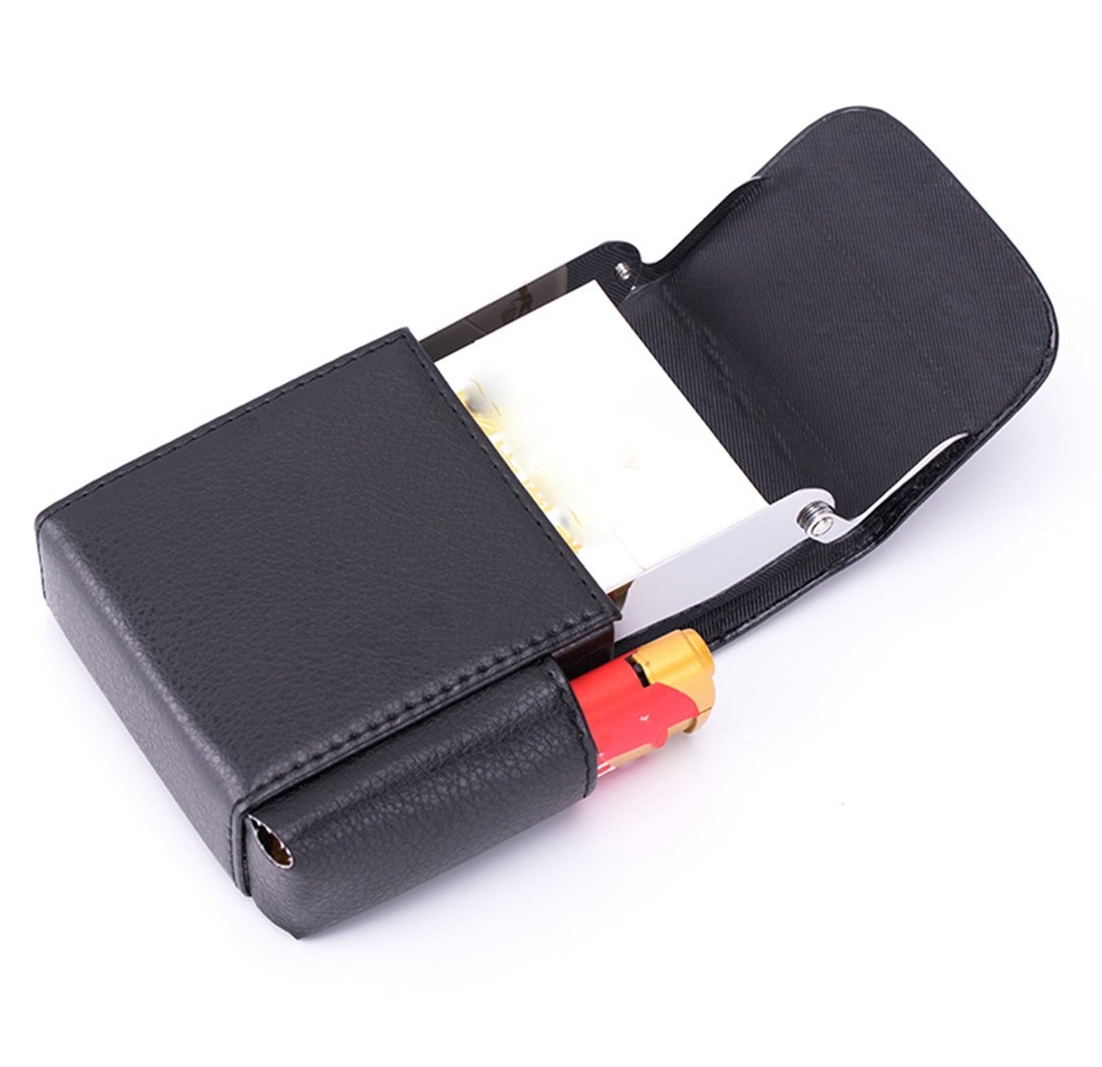 Portasigarette in pelle con portasigarette in pelle PU, portatile, per uomini e donne, protezione perfetta per sigarette e accendini