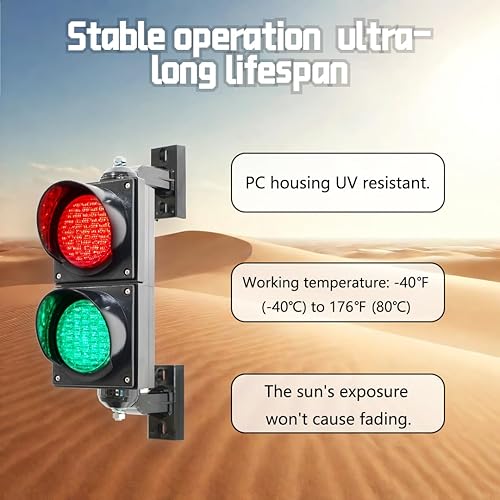 Miniatura 2 de 100-2 4inch 3.937 in tráfico StopGo LightBotón ControlAC 85-265V lámpara LED, PC cubierta resistente al agua IP65