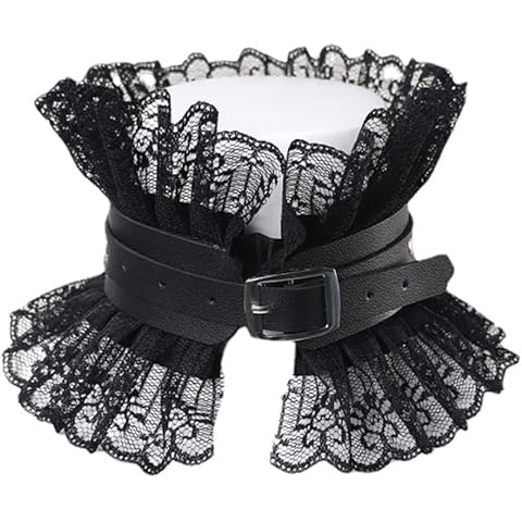 Nawwgy Faux Leather Ruffled Collar Cover