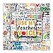 100 PCS Teacher Stickers, Vinyl Waterproof Teachers Day Gift Card Stickers for Water Bottles, Laptop, Notebook, Cell Phone, Luggage