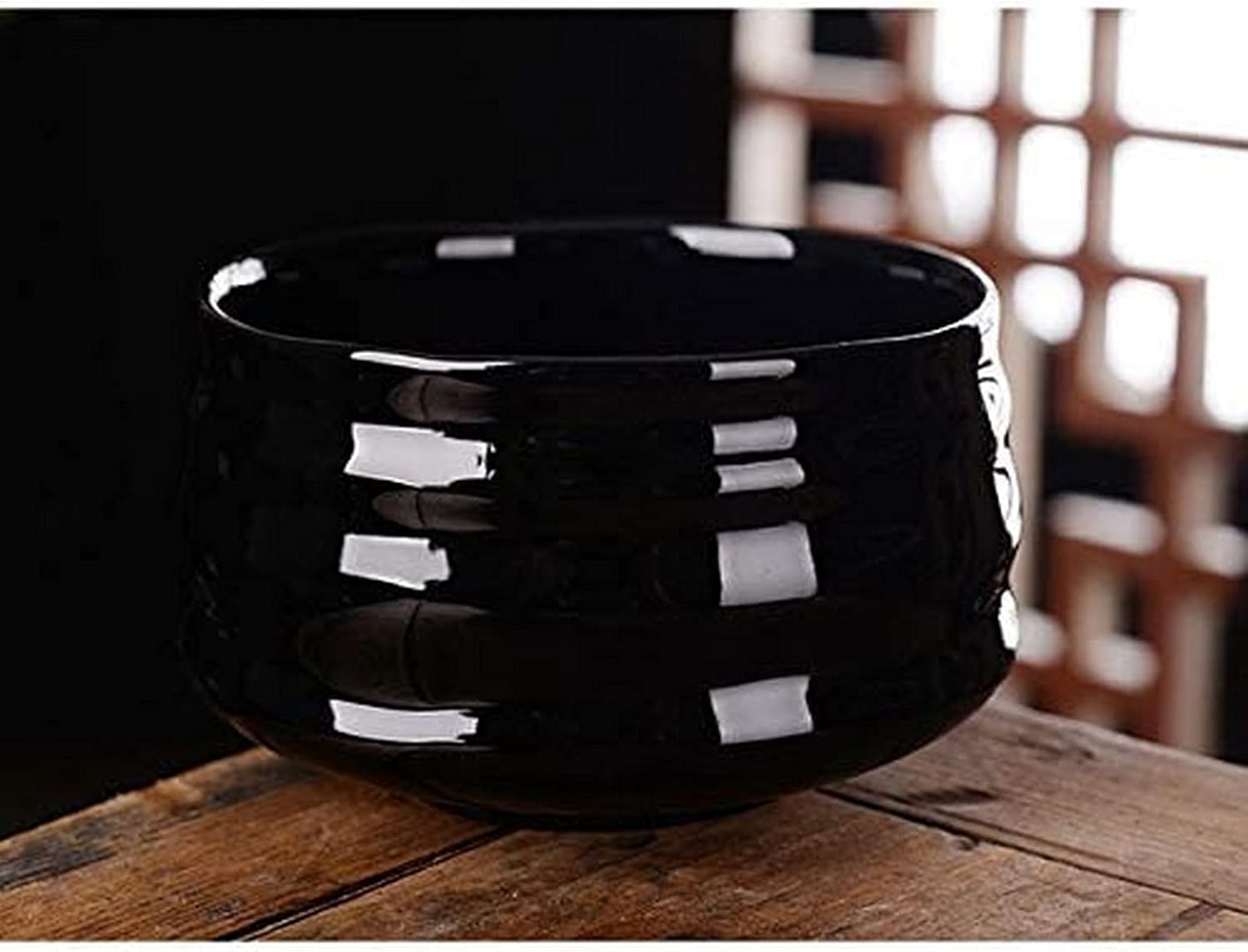 Matcha Bowl Japanese Matcha Tea SetFashion Crude Matte Black Ceramic Chawan Kiln Glazed Handcrafted Matcha Bowl for Whisk Holder Set Traditional Tea Bowls Set (White)