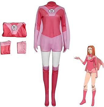 Amazon.com: Atom Eve Costume, Anime Pink Cosplay Bodysuit Cloak Suit