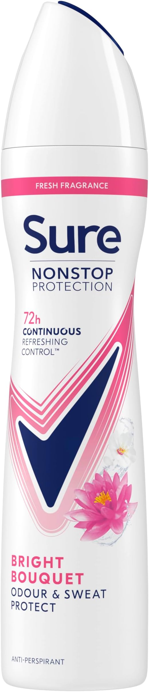 Women Nonstop Protection Bright Bouquet Deodorant Body Spray Antiperspirant with a Strawberry and Vanilla Scent & Body Heat Activated Technology for 72 Hour Sweat Protection 250 ml, Pack of 6