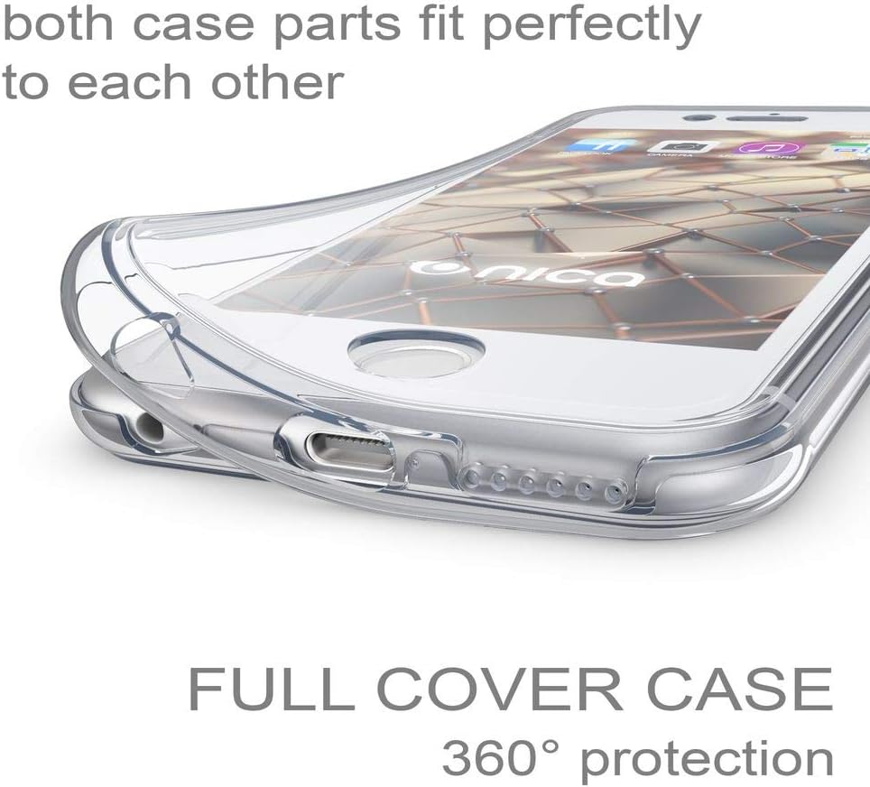 NALIA 360 Degree Case Compatible with iPhone 6 / 6S, Full Body Front & Back Soft Skin Cover, Total Protection Ultra-Thin Silicone Shock-Proof Bumper, Slim-Fit Transparent Protector Etui - Transparent