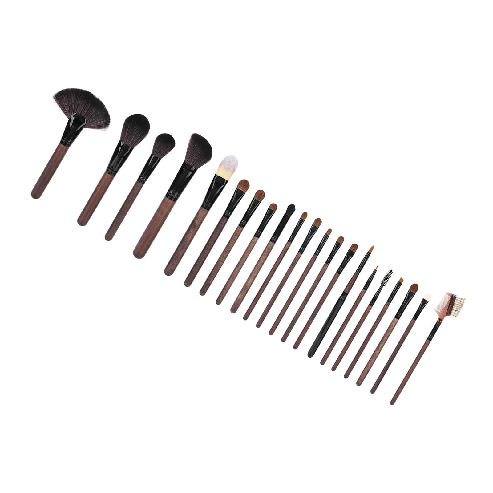 Set di 21 pennelli trucco con manico in legno, kit professionale di pennelli cosmetici per fondotinta, blush e ombretto, setole morbide con borsa di conservazione, per uso