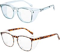 Vista 1 de willochra Paquete de 2 gafas de seguridad antivaho con protección lateral, bloqueo de luz azul, cómodas gafas de laboratorio transparentes