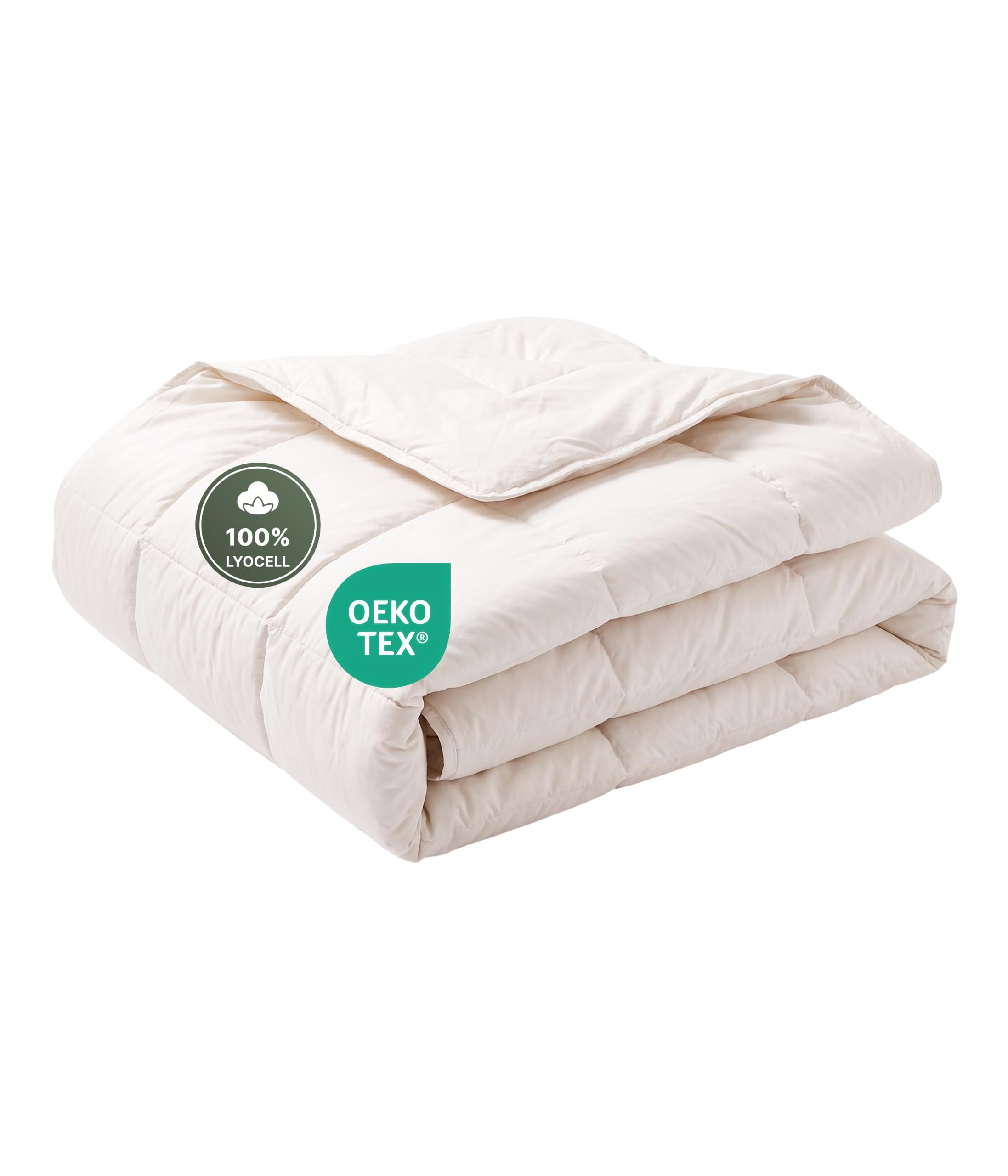 Bettdecke Weiß (135x200 cm) – Tencel Lyocell-Füllung, hypoallergen & atmungsaktiv, temperaturausgleichend, optimal für Allergiker – Ganzjahresdecke mit Karosteppung, waschbar, Made in Germany