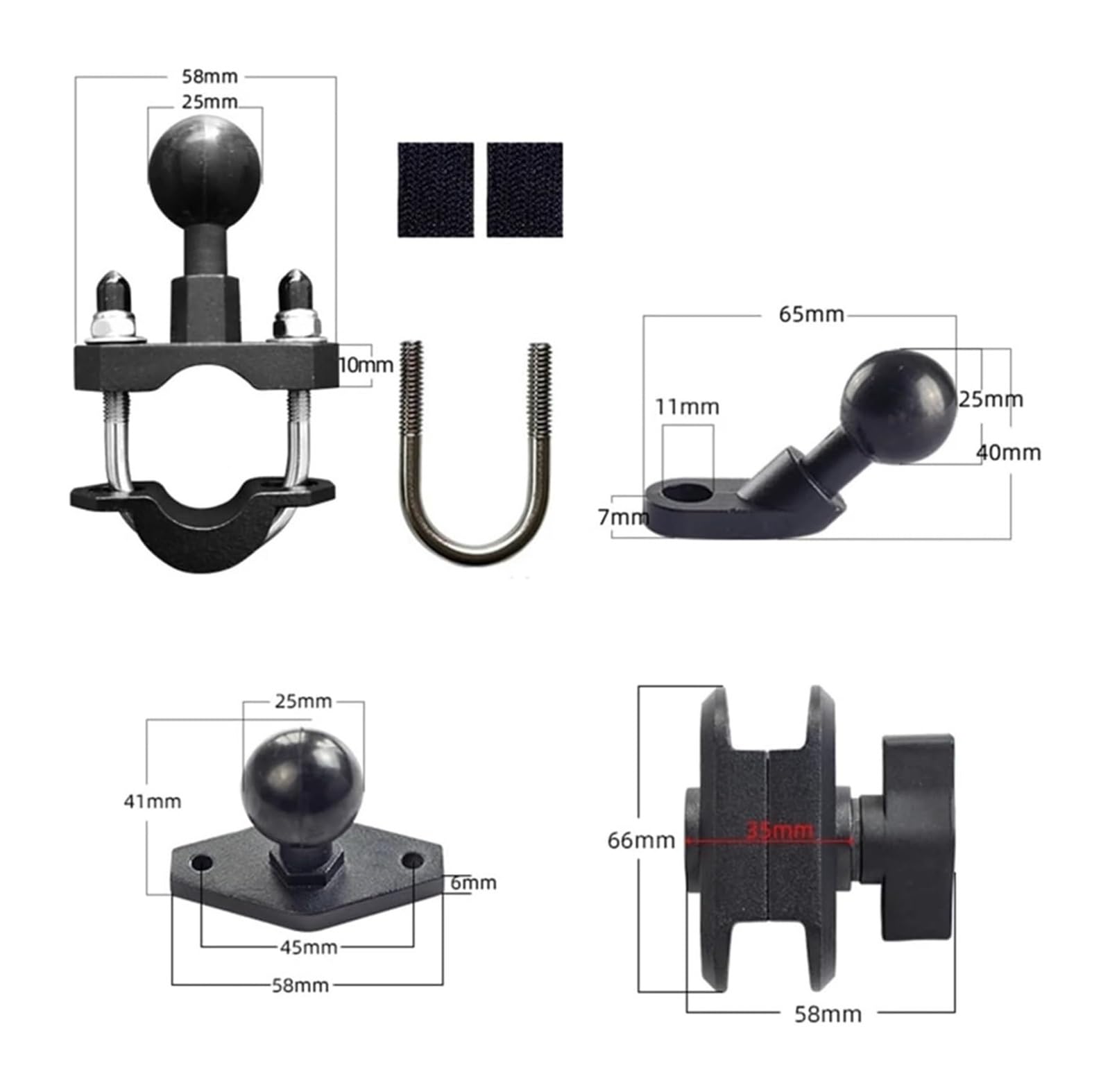 Manillar USB para Motocicleta GPS Navegación Soporte Universal Motocicleta Bicicleta Móvil Teléfono Aluminio Montaje Manillar Lateral Espejo(B)