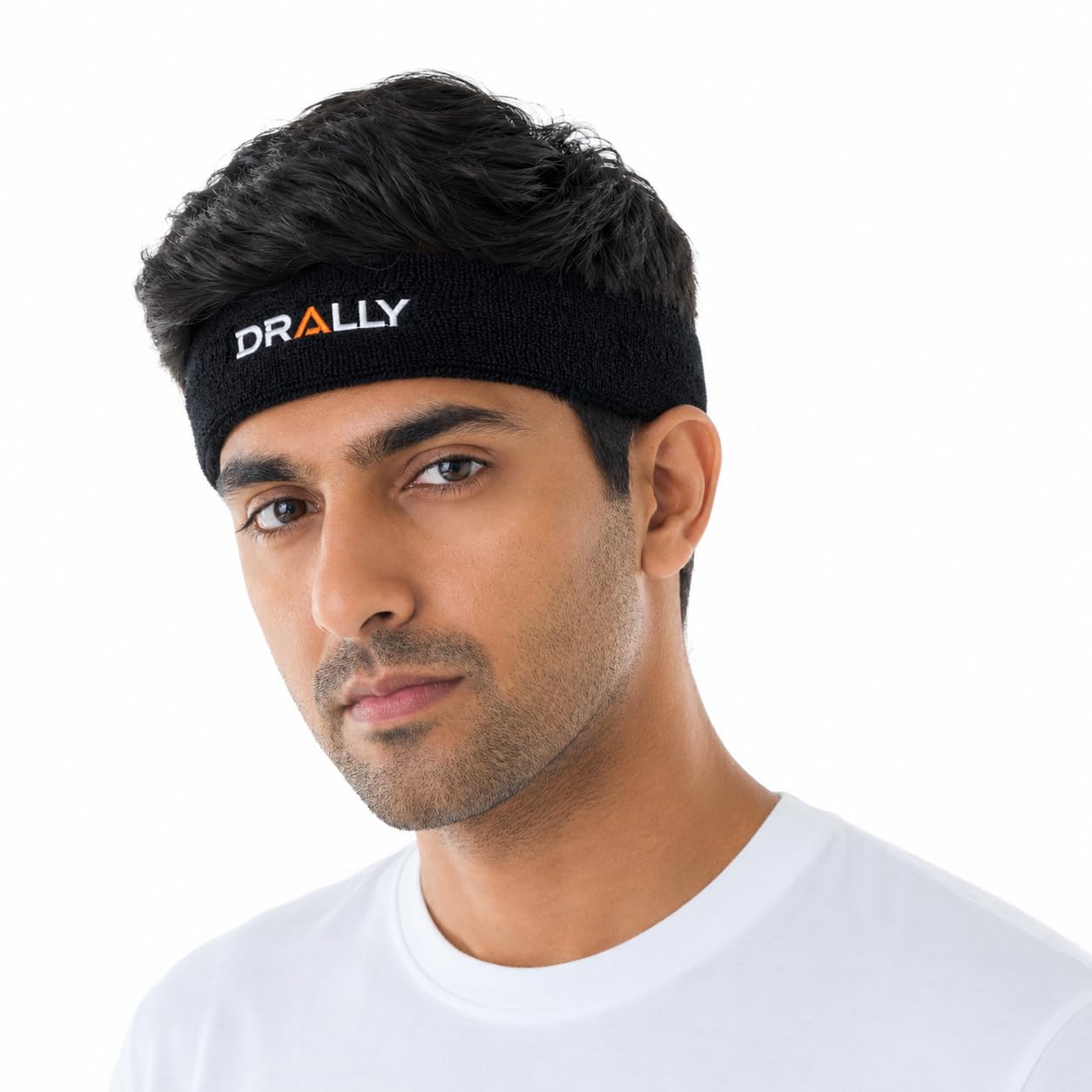 Drally Gym Headband for Men and Women - Sports Headband for Workout & Running, Breathable, Non-Slip Sweat Head Bands for Long & Short Hair (Black), Terry Cotton, Soft Absorbent-picture-21