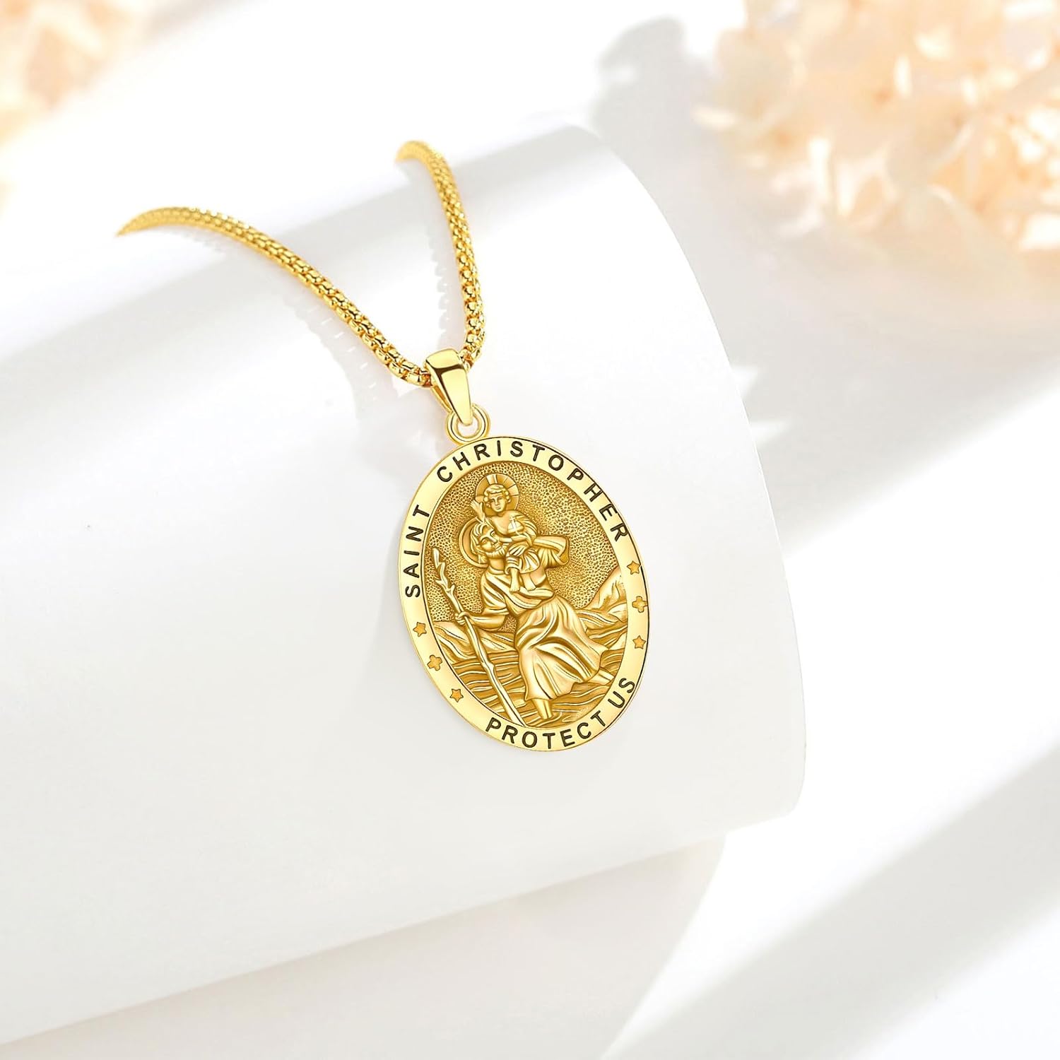 AEONSLOVE 925 Sterling Silver Saint Benedict/St Michael/Cruz de Caravaca Pendant Necklace Religious Gifts for Women Men