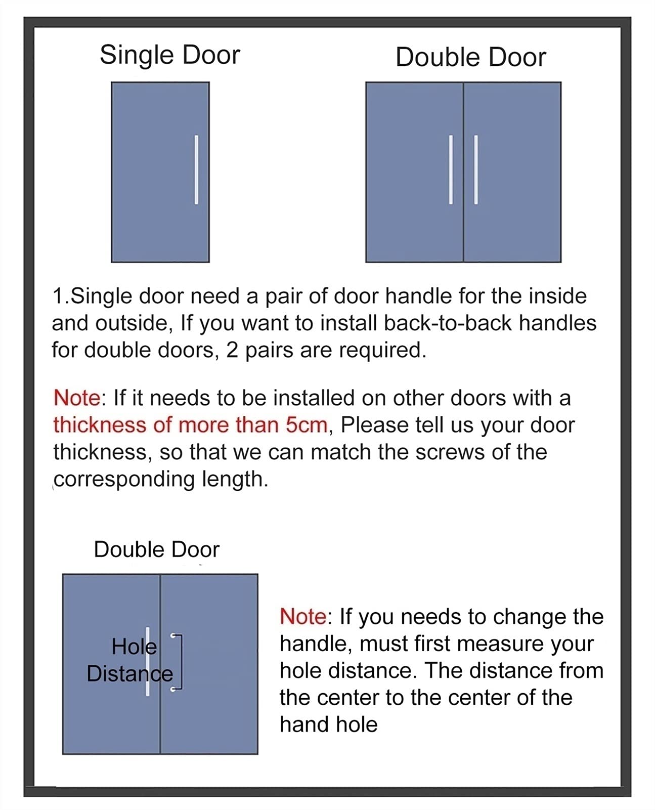 Manilla de Puerta de Empujar y Tirar para Puerta de Vidrio/Puerta de Madera, Manilla Moderna de Doble Montaje Lateral para Puertas Interiores y Exteriores Tipo Granero, Manilla de
