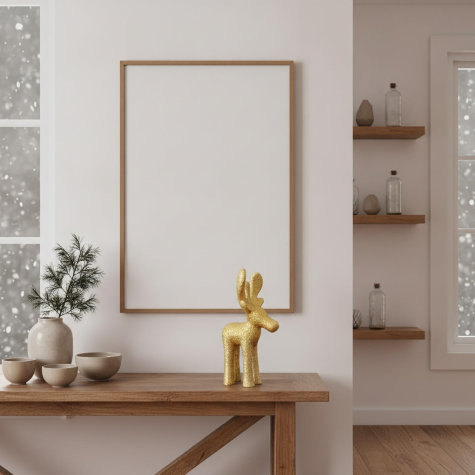 Estatua de Ciervo de Resina Figura Decorativa Escultura Adorno Ornamental Acabado Textura Que la Luz Fácil de Colocar Adecuada para Repisas Estanterías Oficina Hogar