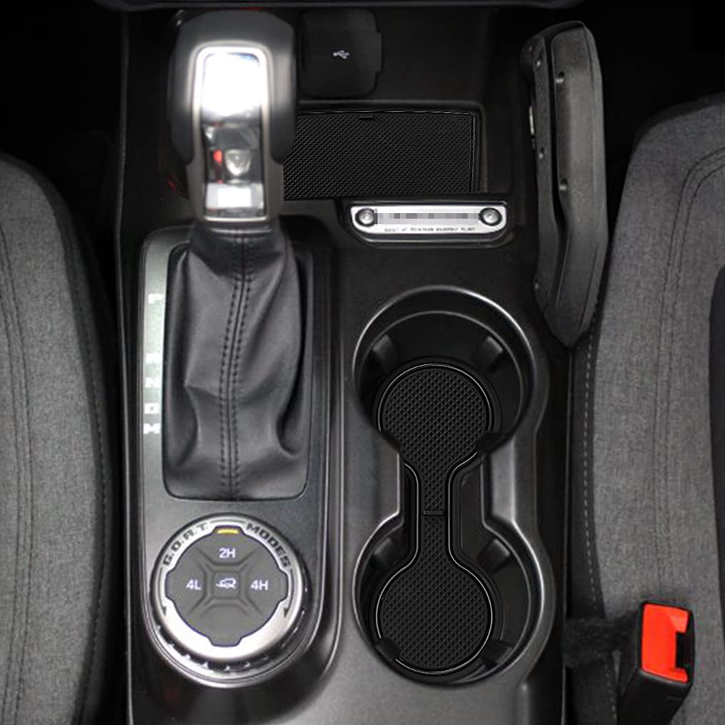 Auovo Anti Dust Cup Holder Insert Liners Compatible with Ford Bronco Accessories 2021 2022 2023 2024 Door Pocket Center Console Interior Mats 13-pc
