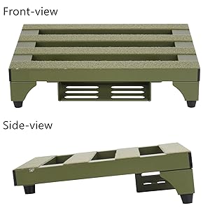 SOYAN 14" x 10.6" Aluminum Alloy Guitar Pedal Board with Power Supply Tray, Carry Bag & Mounting Tapes Included (Green, APB-14GN)