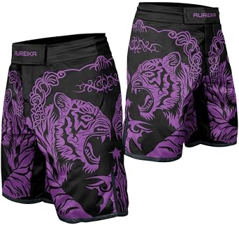 شورت مصارعة النمر للرجال No-Gi BJJ Jiu Jitsu Fighting Shorts للفنون القتالية المختلطة والمصارعة