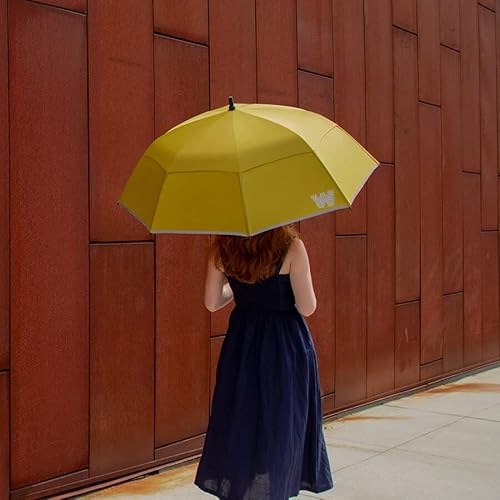 Weatherman Umbrella - Stick Umbrella - Windproof Umbrella Resists Up To 55 Mph Winds (Ochre) #TOP5