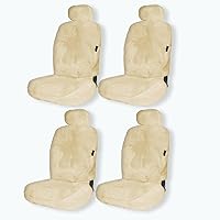 Vista 18 de ZONETECH Fundas de Asiento de Piel de Oveja Peludas Fundas de Asiento de Coche de Lana Merino Australiana Negra Accesorios de Auto de Piel Esponjosa