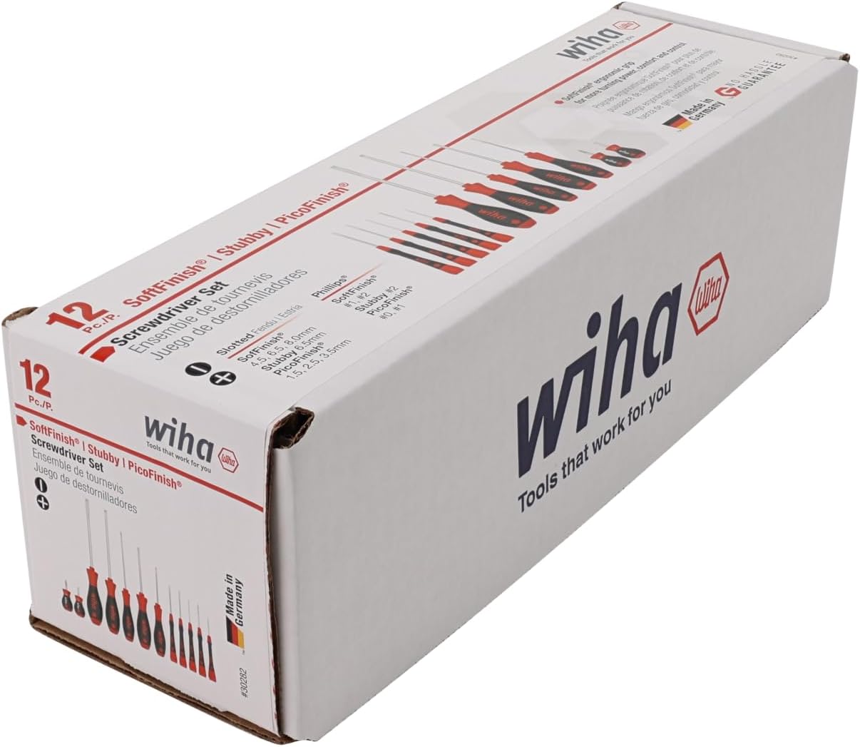 Wiha 30282 12 Piece Screwdriver Set - PicoFinish Precision, SoftFinish Standard and Stubby