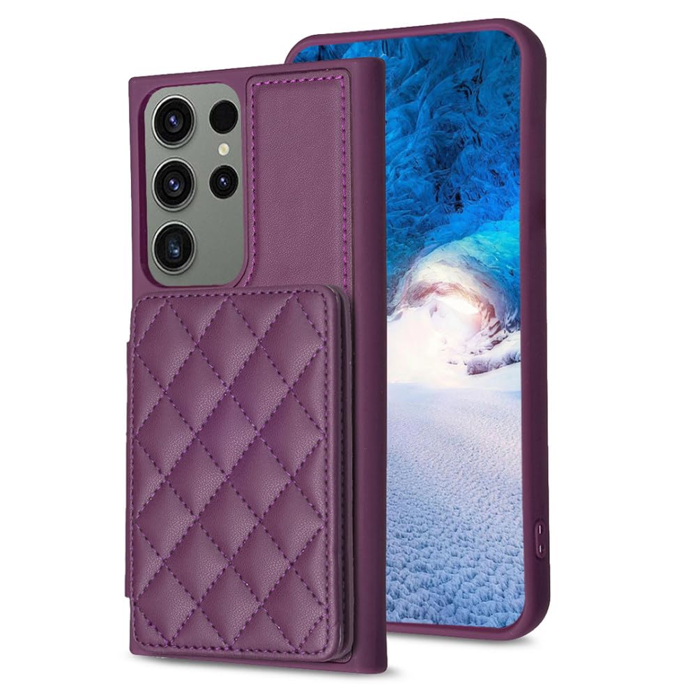 Étui en cuir de qualité supérieure pour Samsung S21 FE protection chic à rabat violet