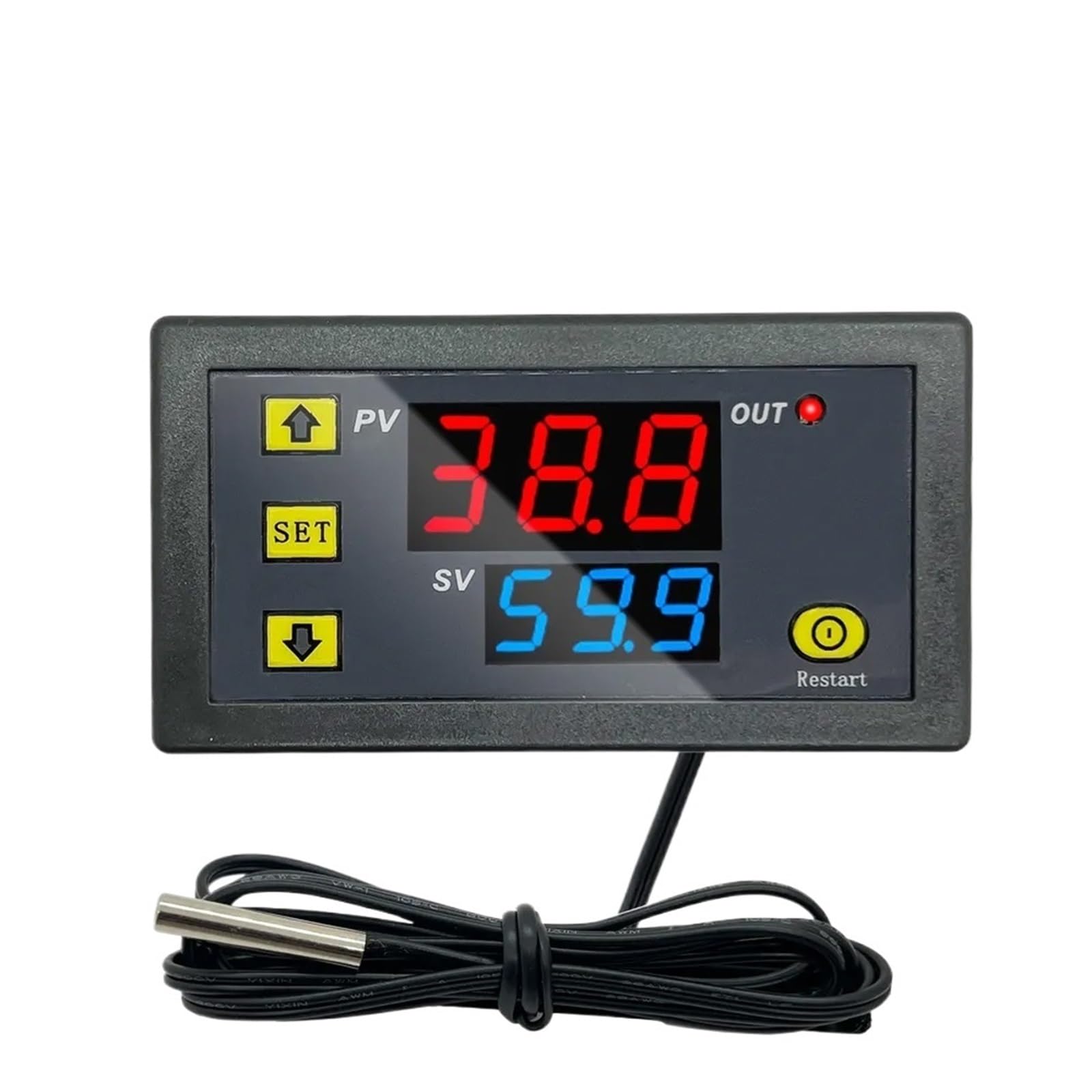 Nxvodcfys Dc24v W3230 Mini Digital Temperature Controller 12V 24V 220V Thermostat Regulator Heating Cooling Control Thermoregulator With Sensor(Dc24v)