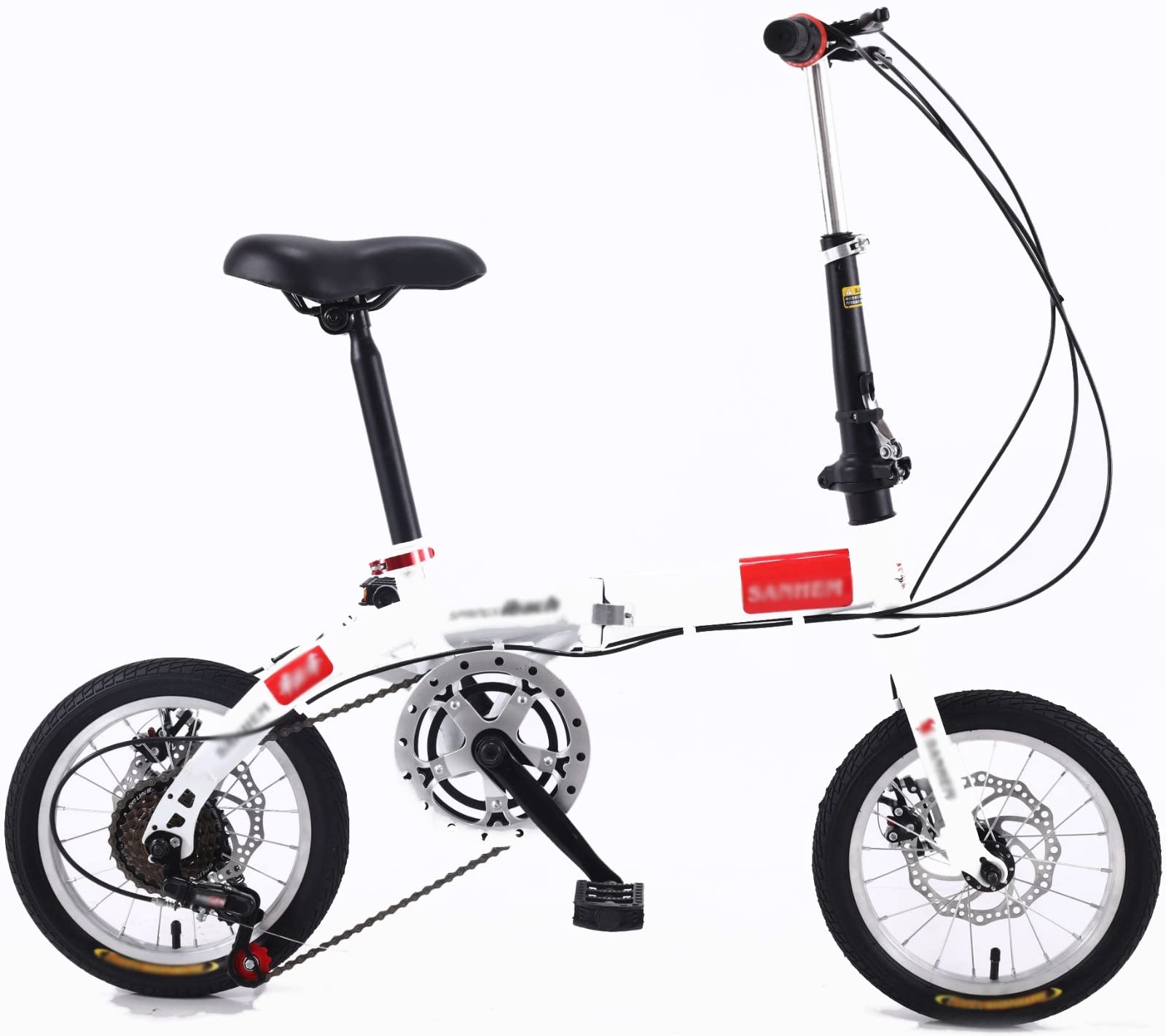 Bicicleta plegable urbana de 14 y 16 pulgadas en varios colores con piñón fijo para adultos 8