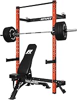 Vista 15 de RitFit 2.36'' x 2.36'' Folding Squat Rack for Home Gym, Wall Mounted Squat Rack with Attachments - Space Saving Squat Power Rack