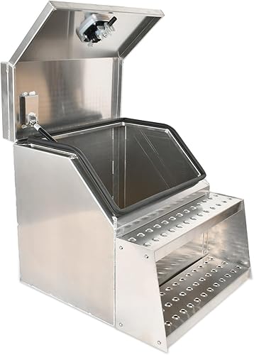 Miniatura 12 de SSN Caja de herramientas para semirremolque de aluminio resistente de 30 pulgadas con diseño ancho abierto y cerradura de pestillo con mango en T,