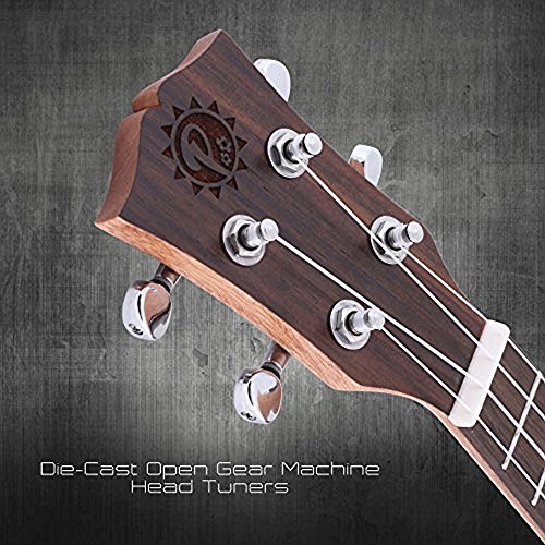 Pyle PUKT65 Solid Wood Spruce Soprano Ukulele - Professional Instrument With Spruce Face, Mahogany Neck, Black Walnut Fingerboard & Bridge thumb #5