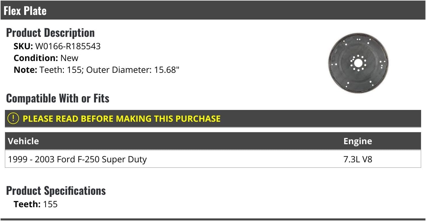 Marketplace Auto Parts Flex Plate - Compatible with 1999-2003 Ford F250 Super Duty 7.3L V8 Diesel