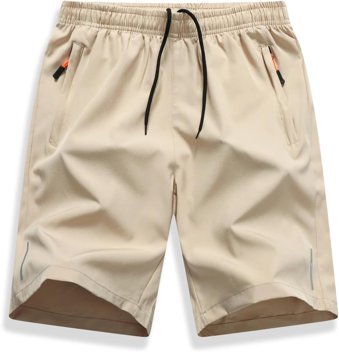 Pantalones cortos para correr al aire libre para niños, pantalones cortos de gimnasio ligeros de secado rápido con bolsillos con cremallera