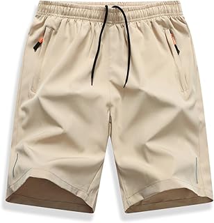 XiaoLongRenBoys Outdoor Running Shorts Quick Dry Lightweight Gym Shorts with Zipper Pockets