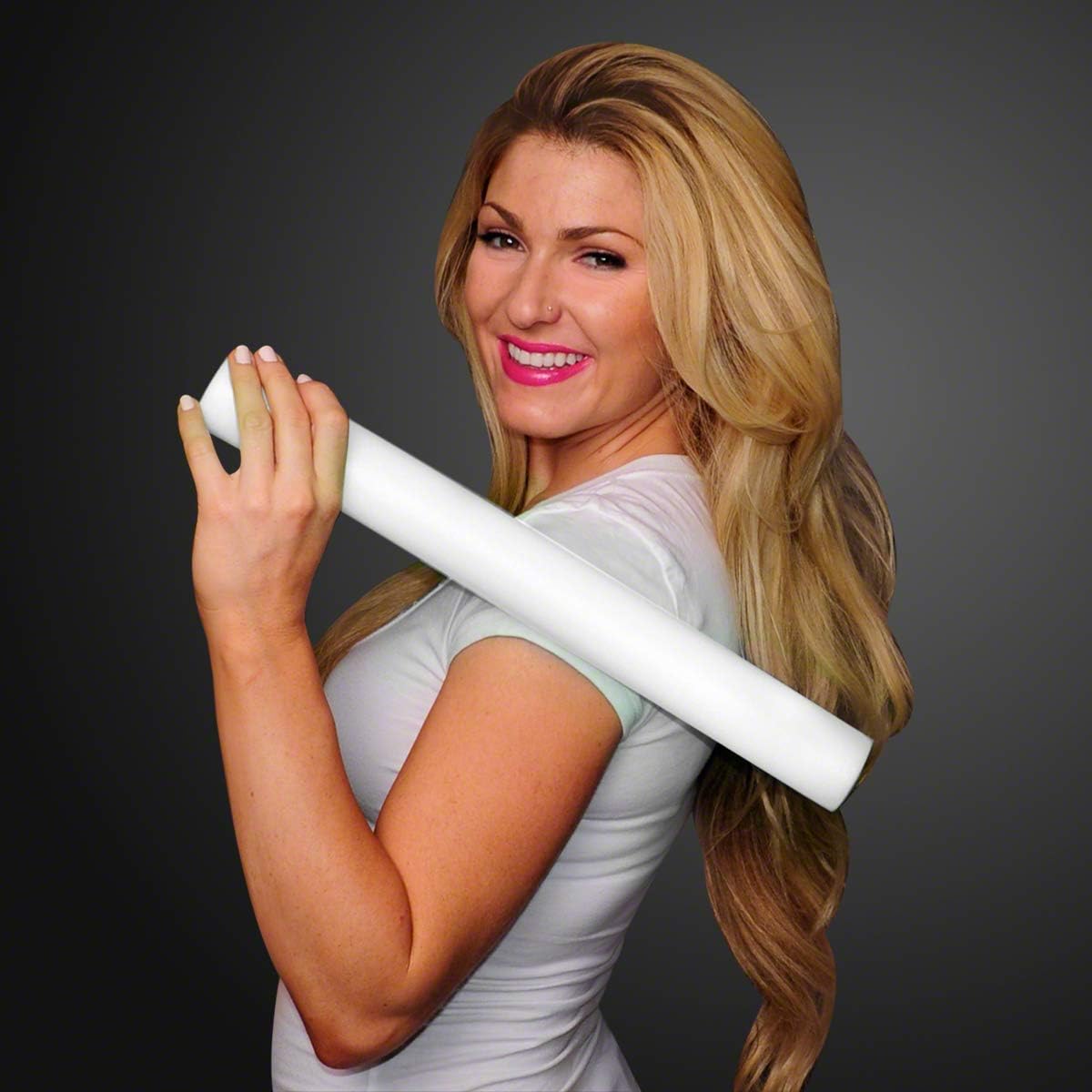 FlashingBlinkyLights White Light Up LED Foam Cheer Sticks (Set of 48)