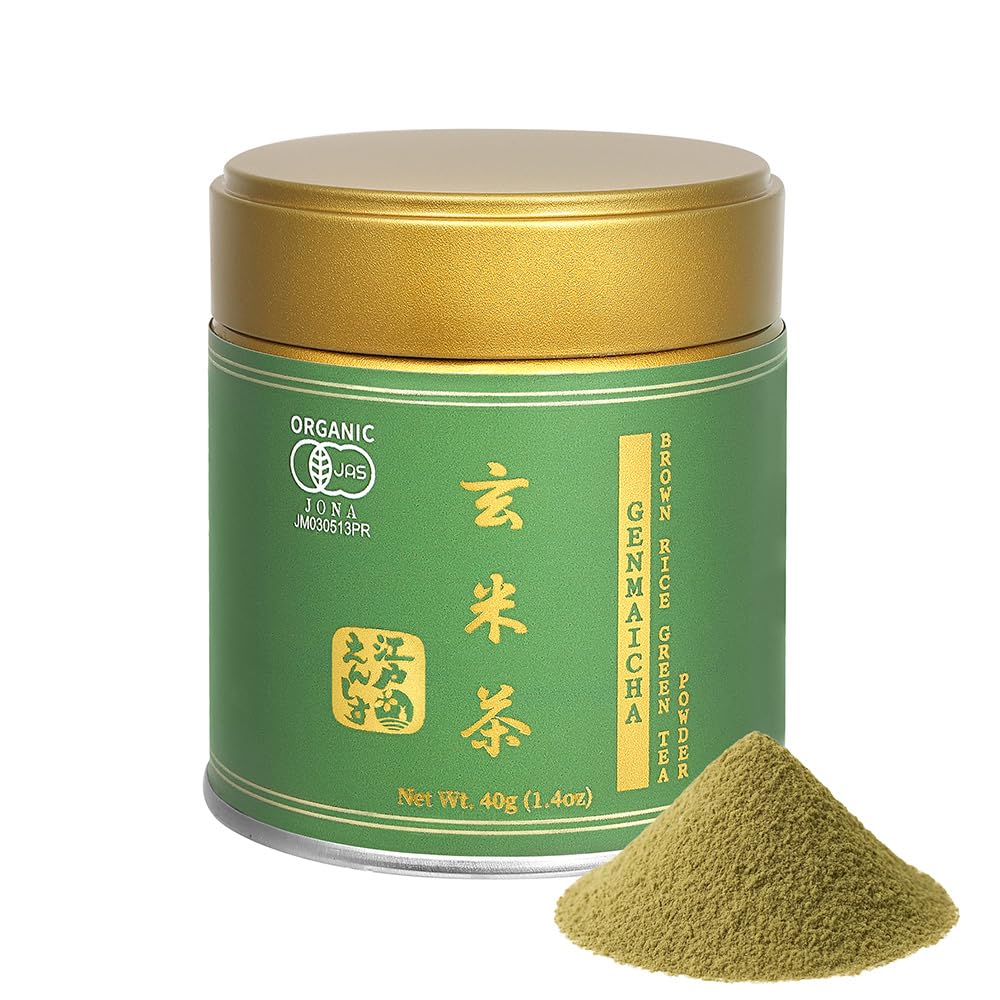 YEDOENSIS KYOTO Genmaicha - Organic Brown Rice Green Tea Powder (1.4 oz) Genmaicha 1.4 Ounce