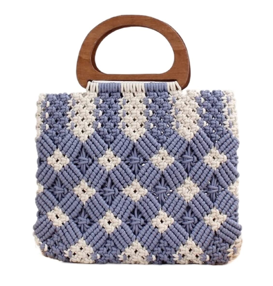 Borsa Paglia Borsa Mare Paglia Borsa di Paglia Borsa A Mano Intrecciata In Corda Di Cotone Con Manico In Legno Borsa Da Donna Con Manico Piccolo Borse Per La Spesa Per Le Vacanze Tutti I Giorni Borsa