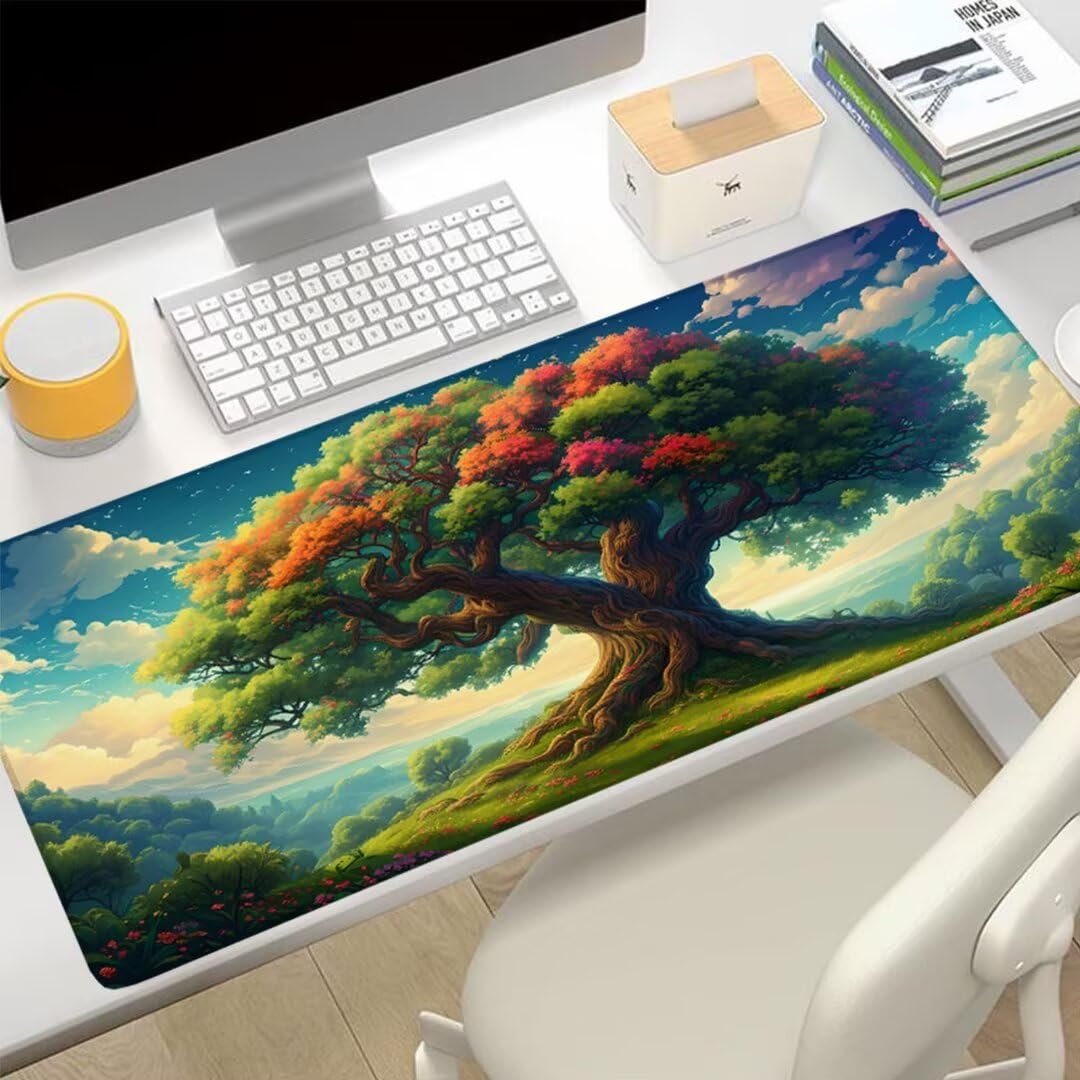 Podkładka pod mysz na biurko, podkładka pod mysz XXL 1200 x 600 x 3 mm, krajobrazowa podkładka pod mysz dla graczy, antypoślizgowa podkładka pod mysz dla graczy, podkładka pod mysz z przeszytymi