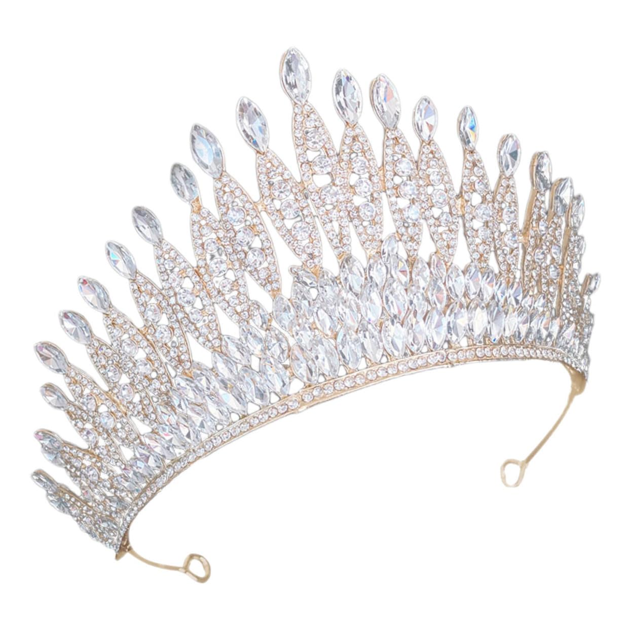 POPETPOP Corona Fascia per Capelli Sposa Tiara da Sposa in Metallo Leggero Accessorio per Capelli Unico per Matrimonio Compleanno e Feste Donna