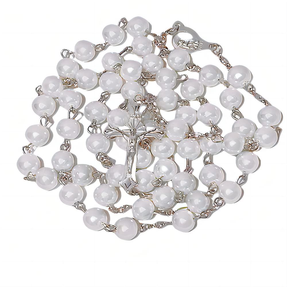 Rosary Beads, Rosary Beads Catholic for Men and Women Pack in Holy Cup Metal Gift Box, First Communion Rosary for Girls and boys, Rosary Necklace as Gifts for Mother, Grandmother, Elders.