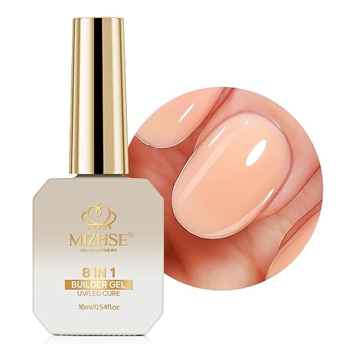 Miniatura 13 de MIZHSE Kit de gel constructor de uñas de 3.4 fl oz, gel constructor de mayor capacidad para uñas, lámpara LED, base transparente, fortalecedor de