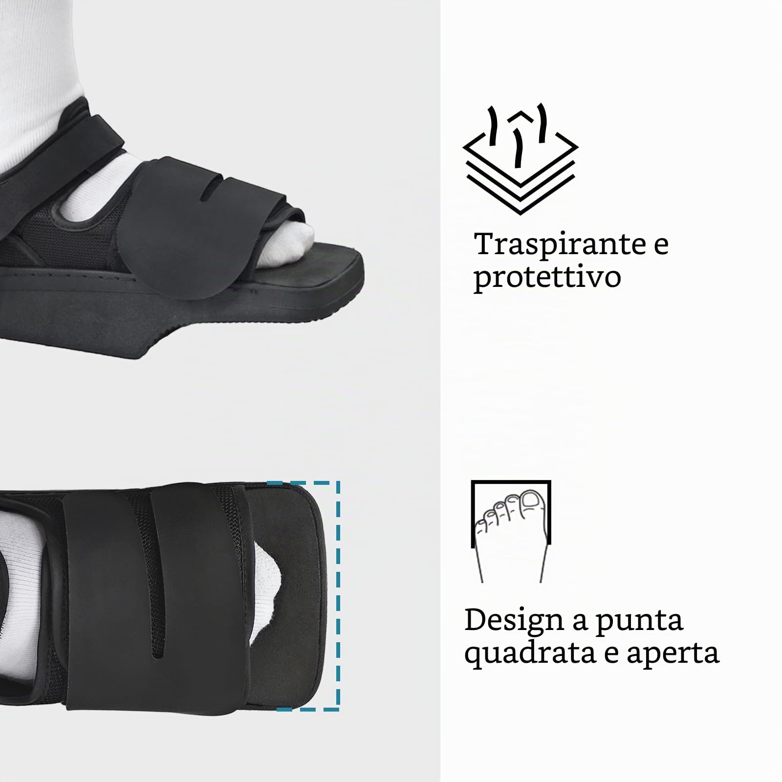 Scarpa da scaricamento dell'avampiede, leggera, con cuscinetto a cuneo, per dita rotte, fratture del metatarso, alluce valgo, dita a martello, per donne e uomini